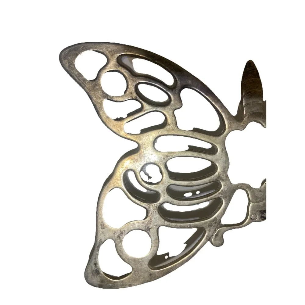 Leonard Silverplate Butterfly Trivet Italy Vintage Mid Century MCM (2/1 pair)